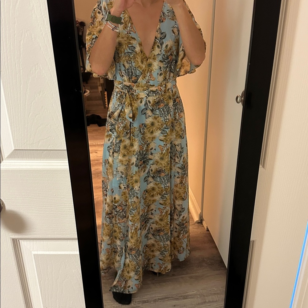 Entro Blue and Black Floral Dress